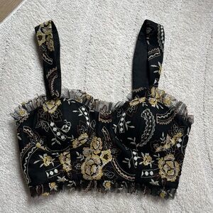 Sachin & Babi Hand Embroidered Crop Top